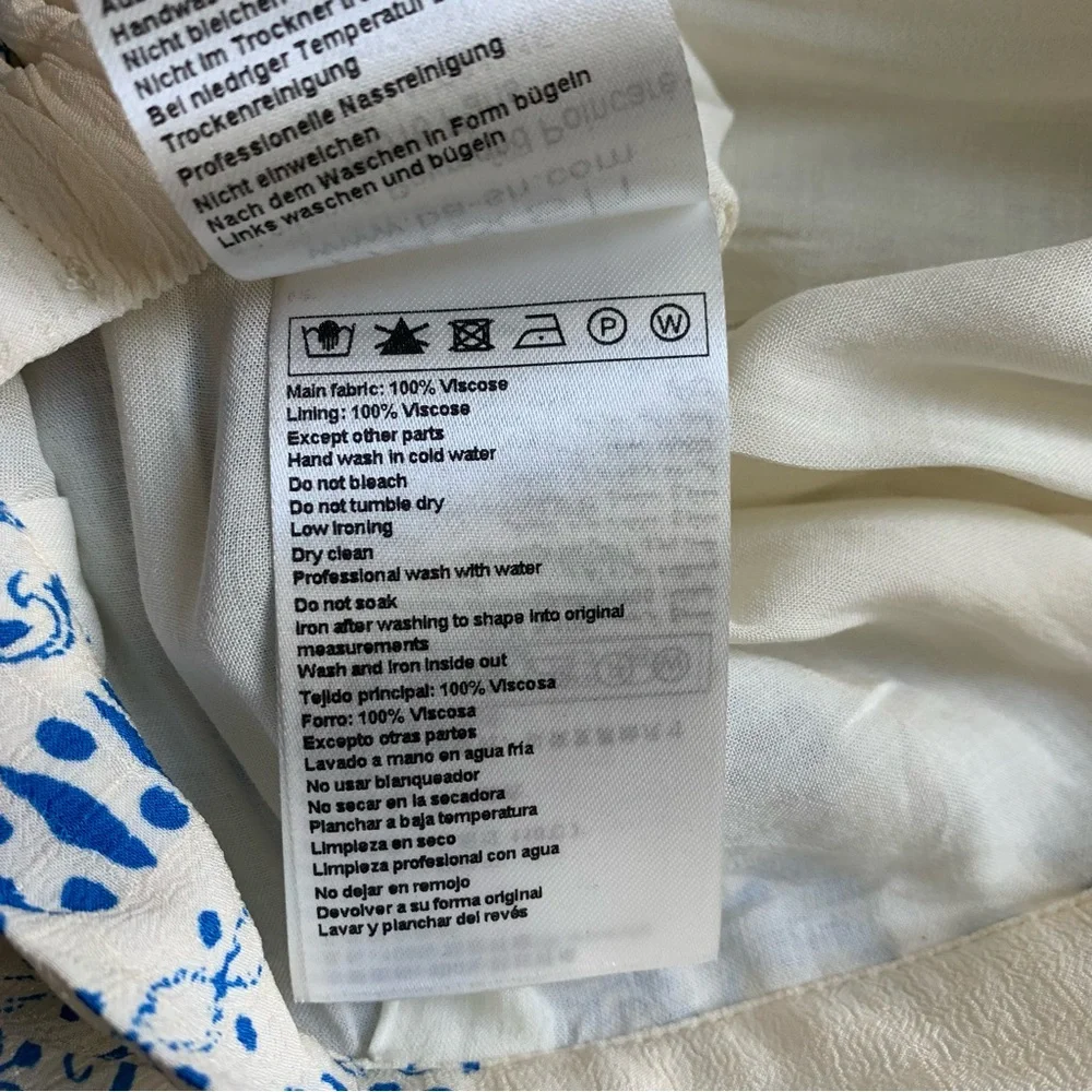 BA&SH Jupe Ionder Printed Midi Skirt Cream NWT Size Small - Picture 6 of 6